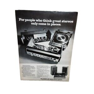 1972 Sony HP-610A Stereo System Original Print Ad 70s